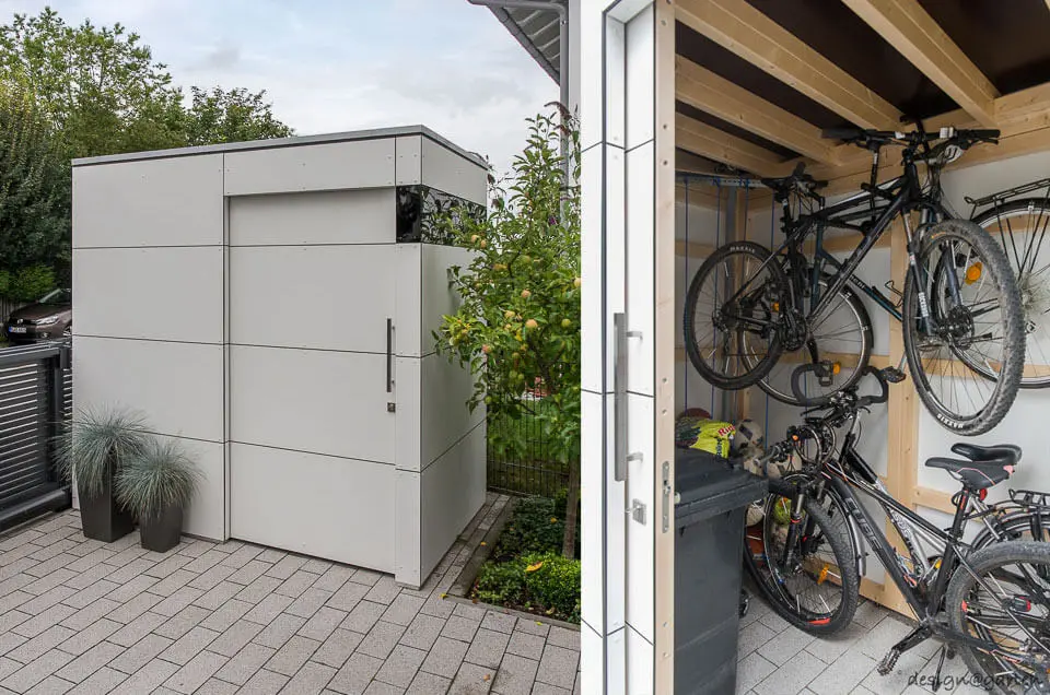 Una pequeña caseta de jardín ofrece mucho espacio.