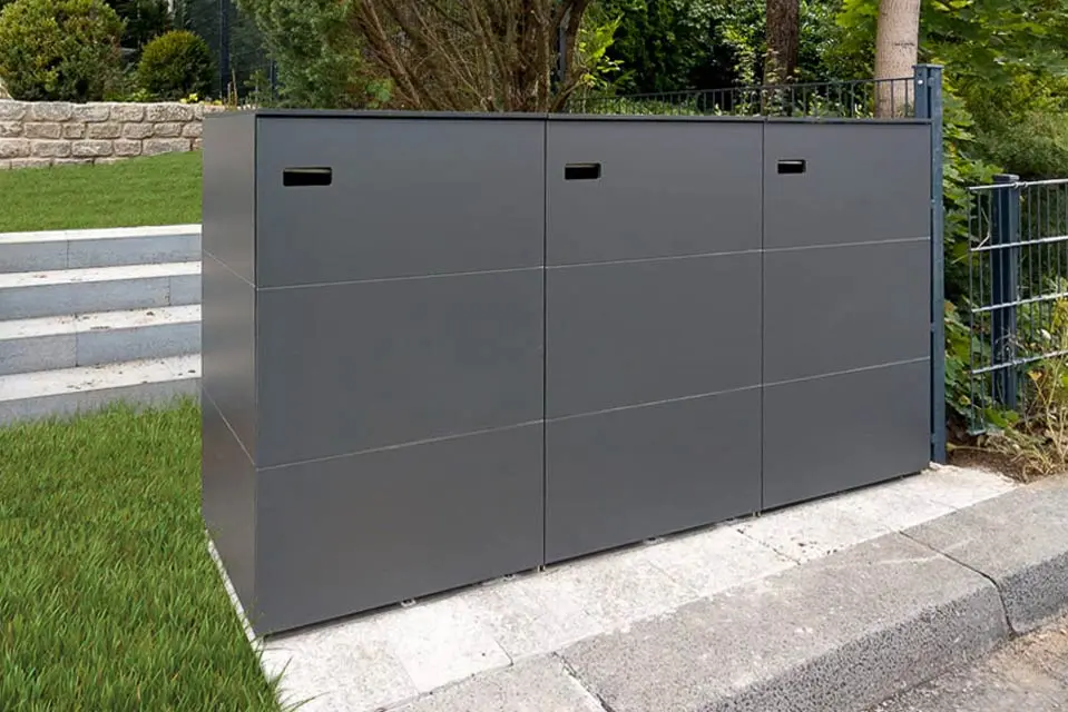 Abri pour poubelles avec couvercle