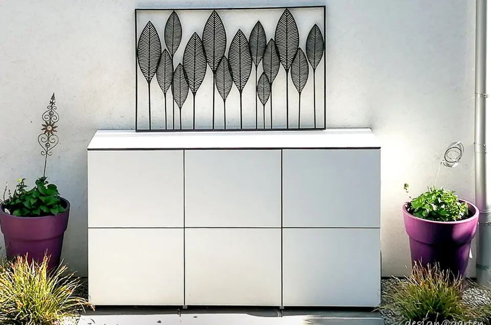 Outdoor Sideboard en blanc pour le jardin