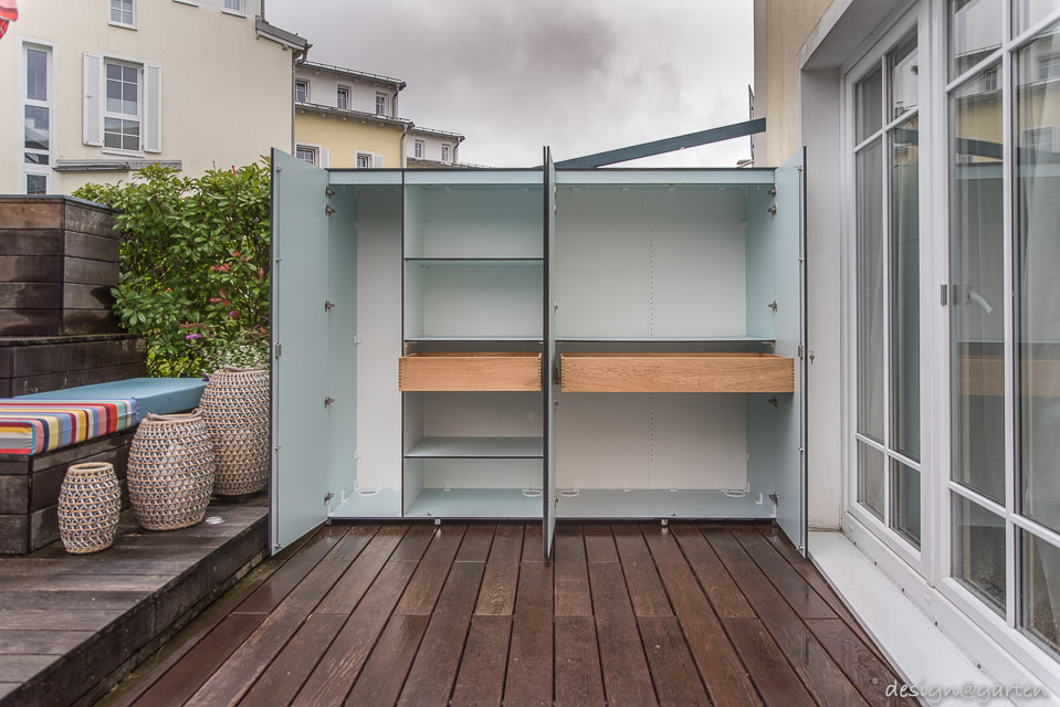 Maßgeschneiderte Eleganz – beiter wetterfester Hochschrank