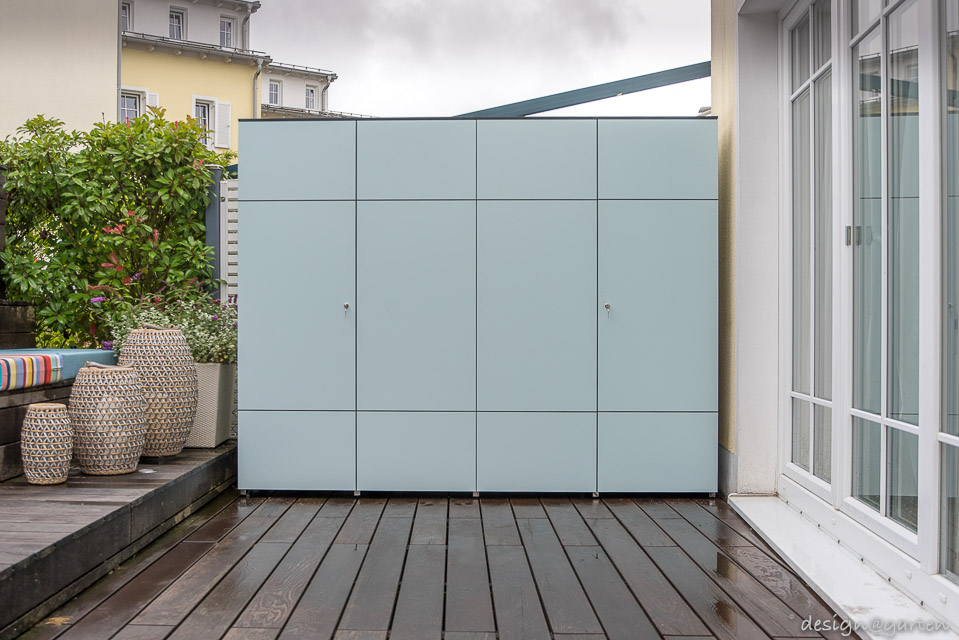 Maßgeschneiderte Eleganz – beiter wetterfester Hochschrank