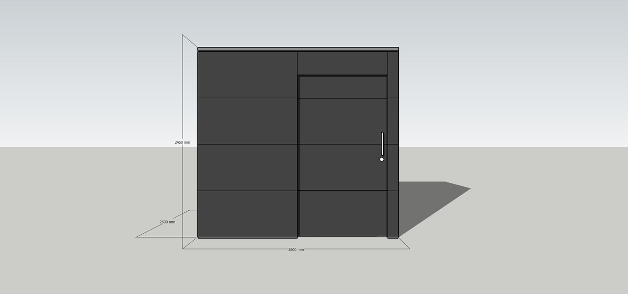 Architektonische Akzente in London: Quadratischer Gartenschuppen mit Flachdach für höchste Ansprüche
