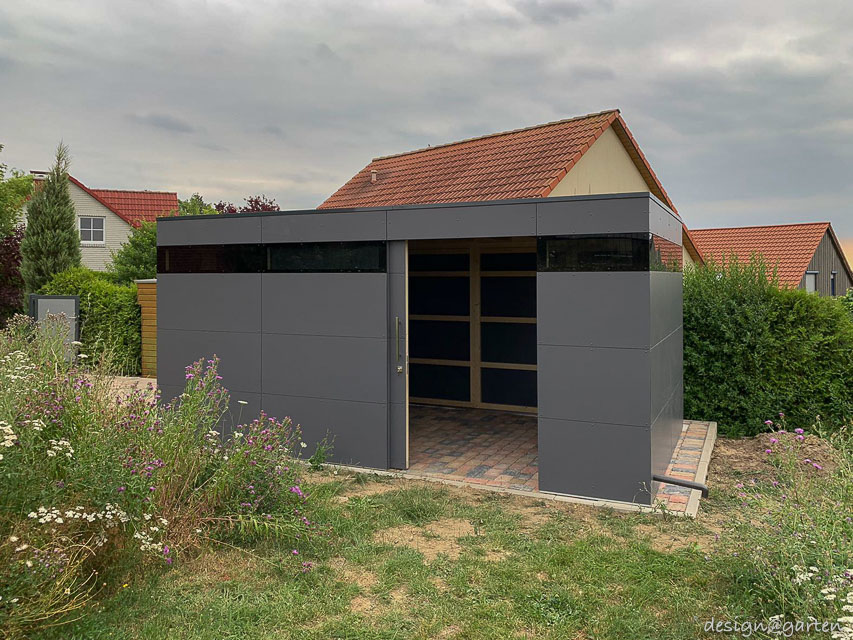 Design Gartenhaus nach Maß, 2 Schiebetüren in 38137 Erkerode