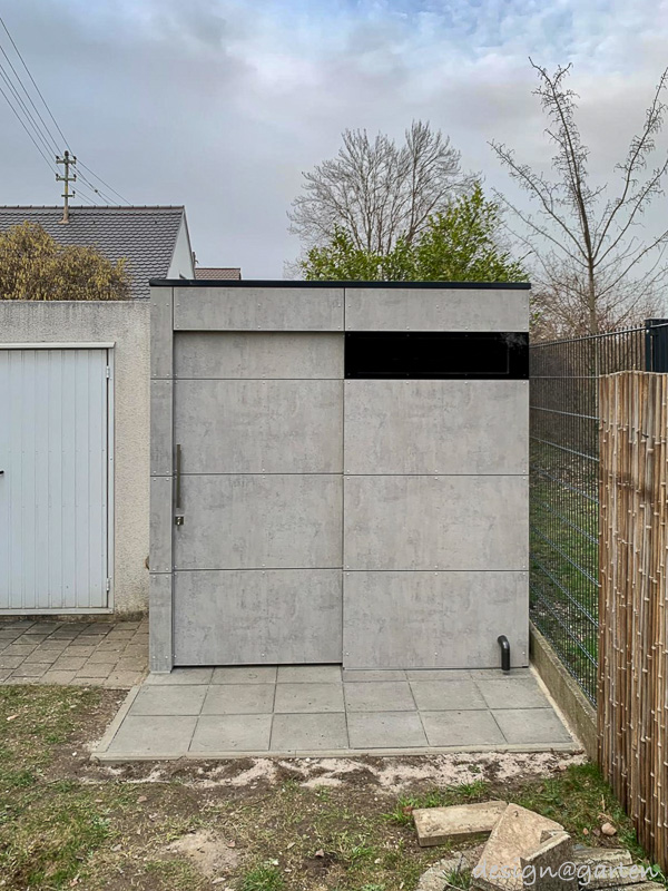 Design Gartenhaus in Sichtbetonoptik
