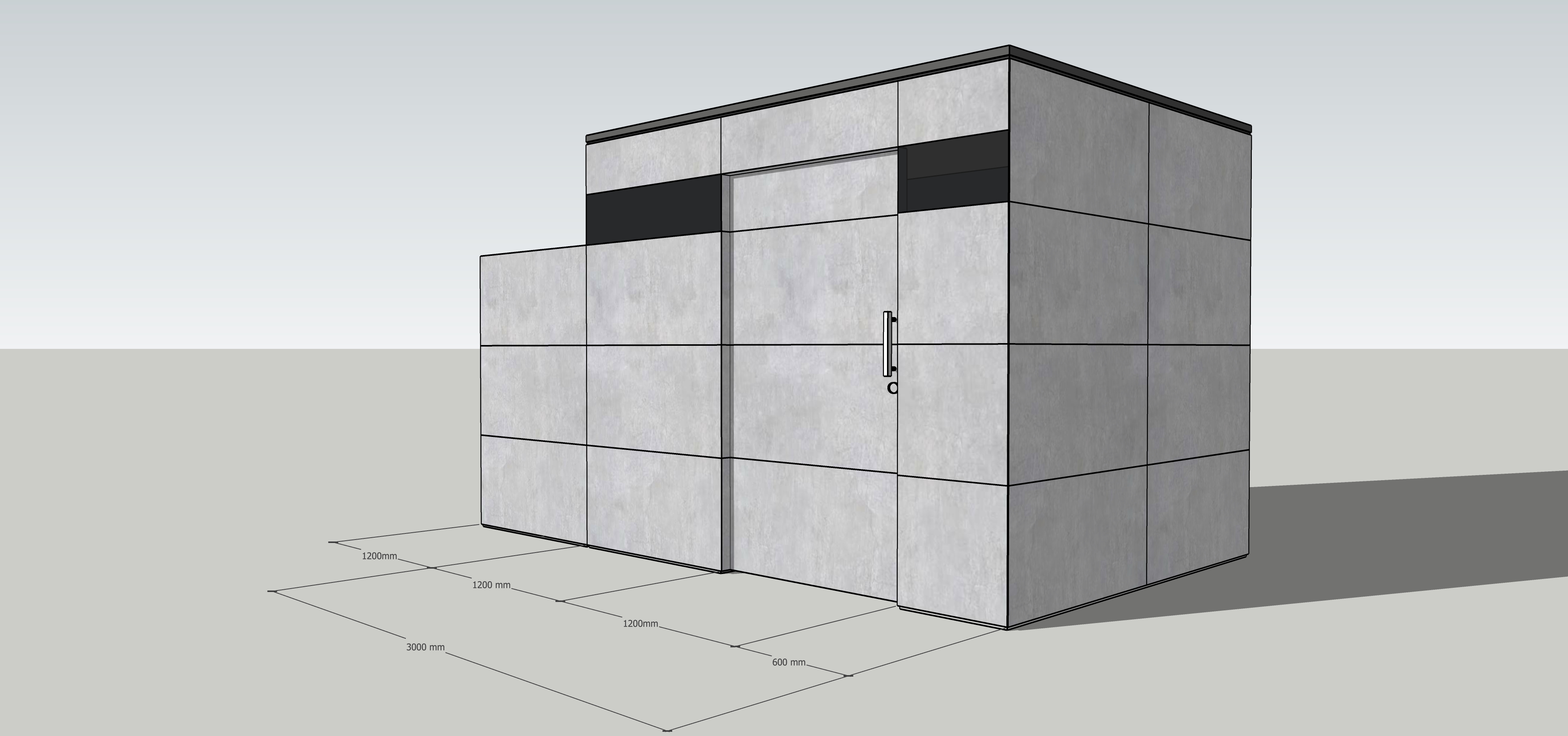 Functional privacy screen: The Cube tool shed
