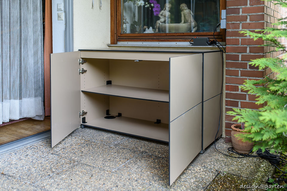 Customised storage space: functional patio sideboard with a penchant for design