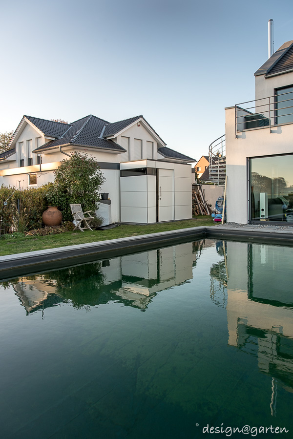 Order by the pool: designer tool shed