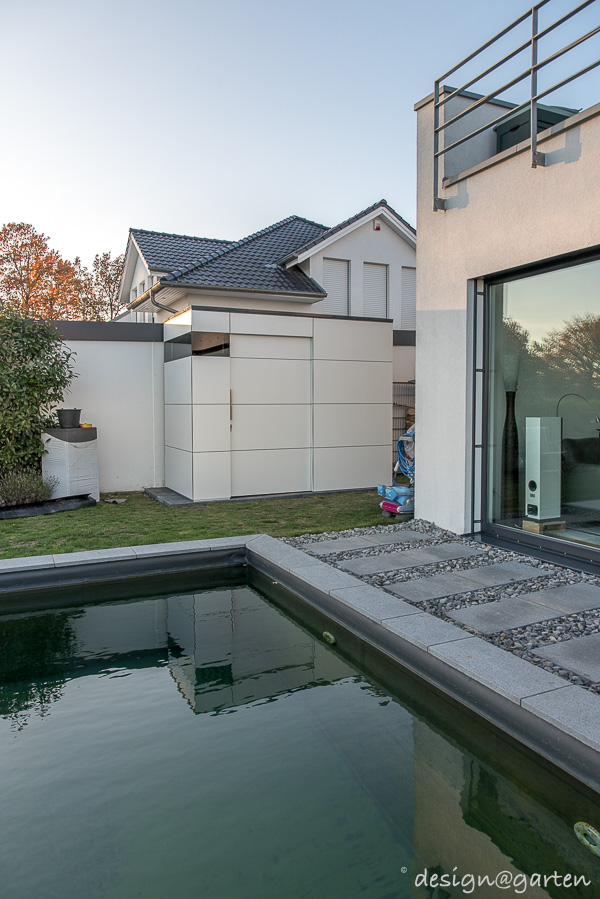 Order by the pool: designer tool shed