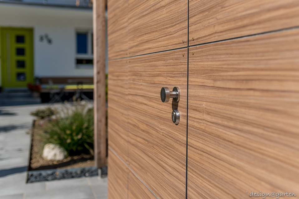 The modern bicycle shed in French Walnut