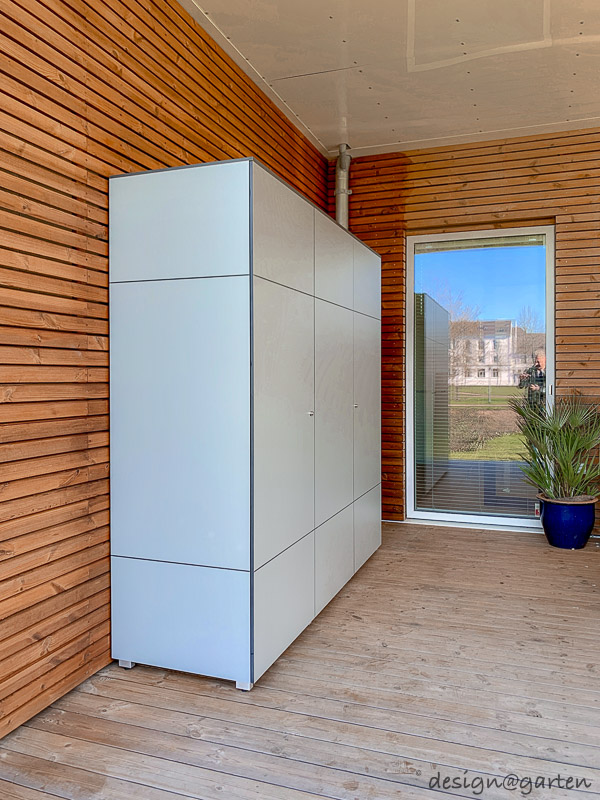 Storage solution in Copenhagen: weatherproof patio cabinets for cushions