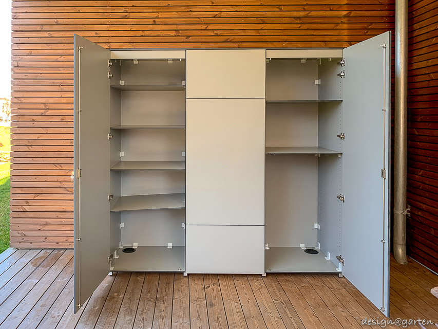 Storage solution in Copenhagen: weatherproof patio cabinets for cushions