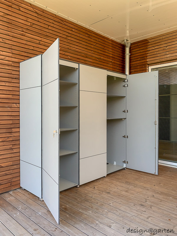 Storage solution in Copenhagen: weatherproof patio cabinets for cushions