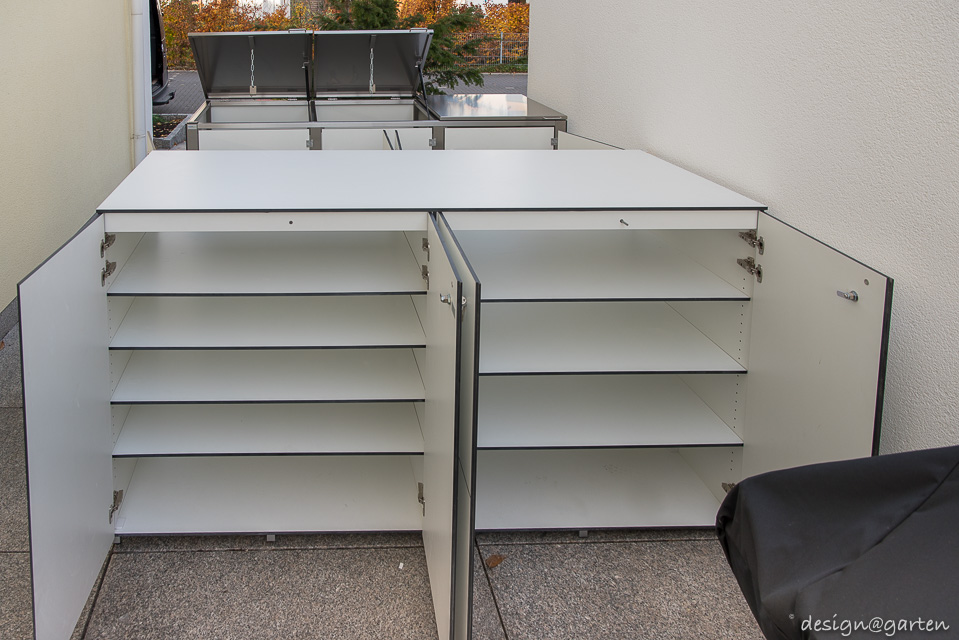 Maximum storage capacity in Hanover: a large custom-made garden cabinet and sideboard duo