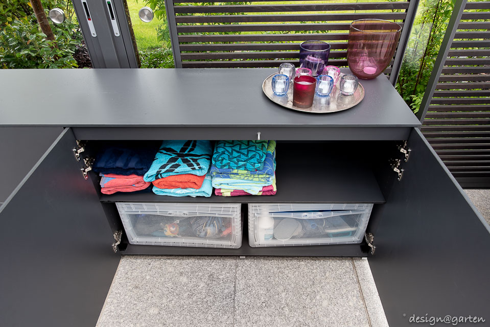 Modern design element: XXL sideboard for outdoor use