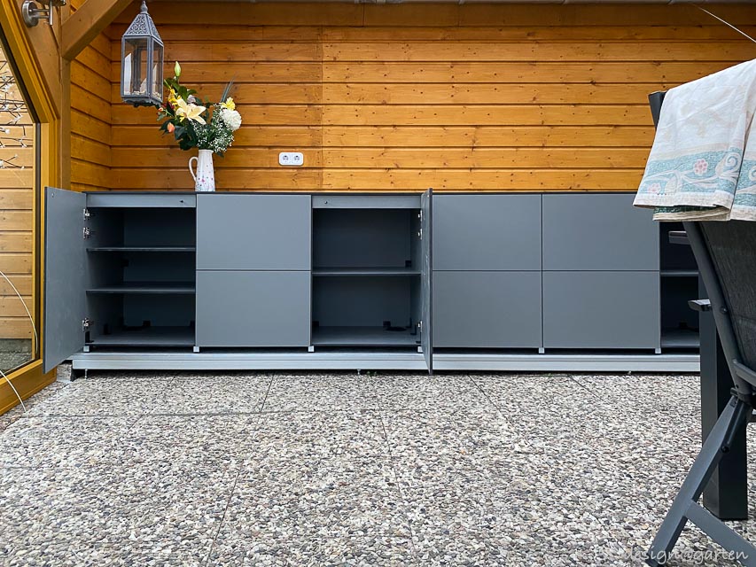 Weatherproof sideboard ensemble: exclusive room solution for the conservatory
