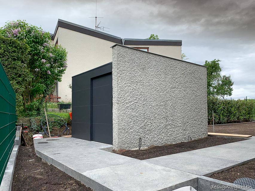 Customised extension solution: Functional equipment shed with direct wall connection