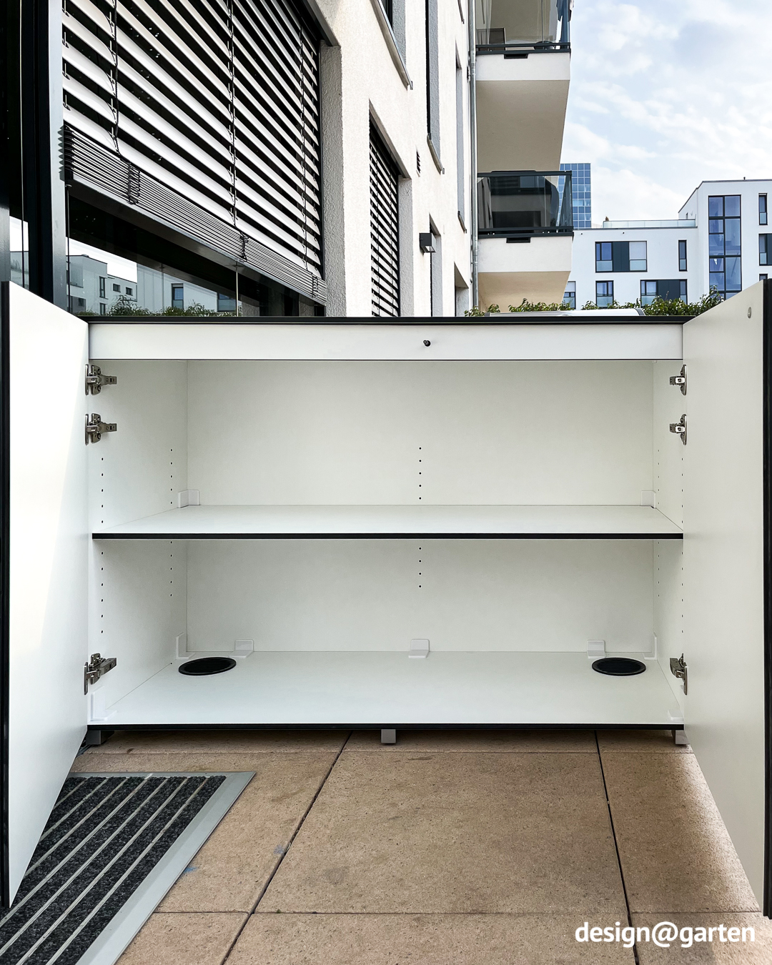 White sideboard in new housing development
