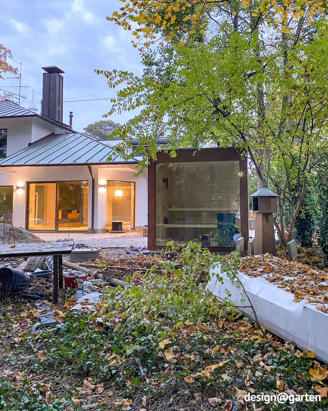 Designer garden sauna in Corten steel look