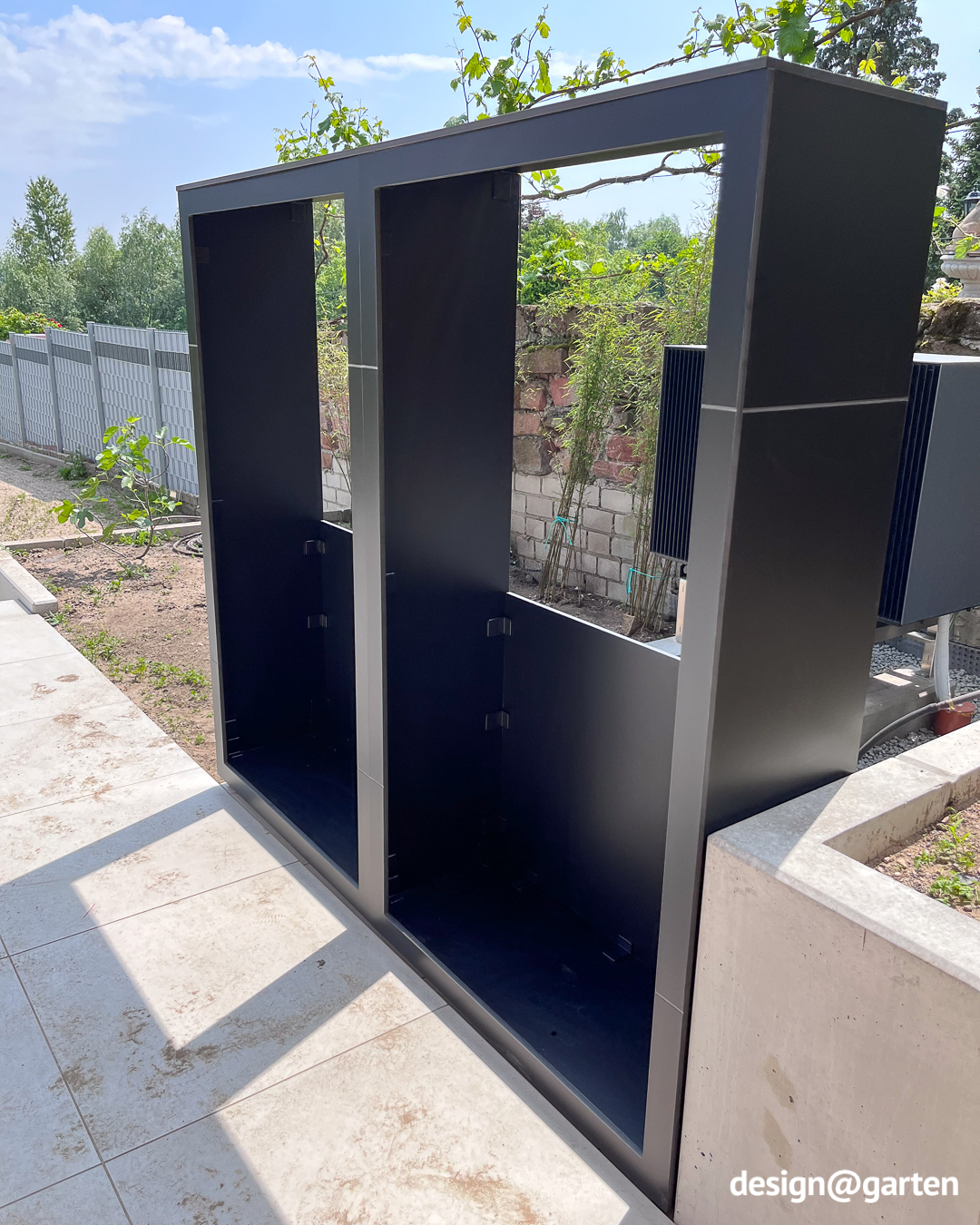 Wide timber storage (260 cm) made of HPL