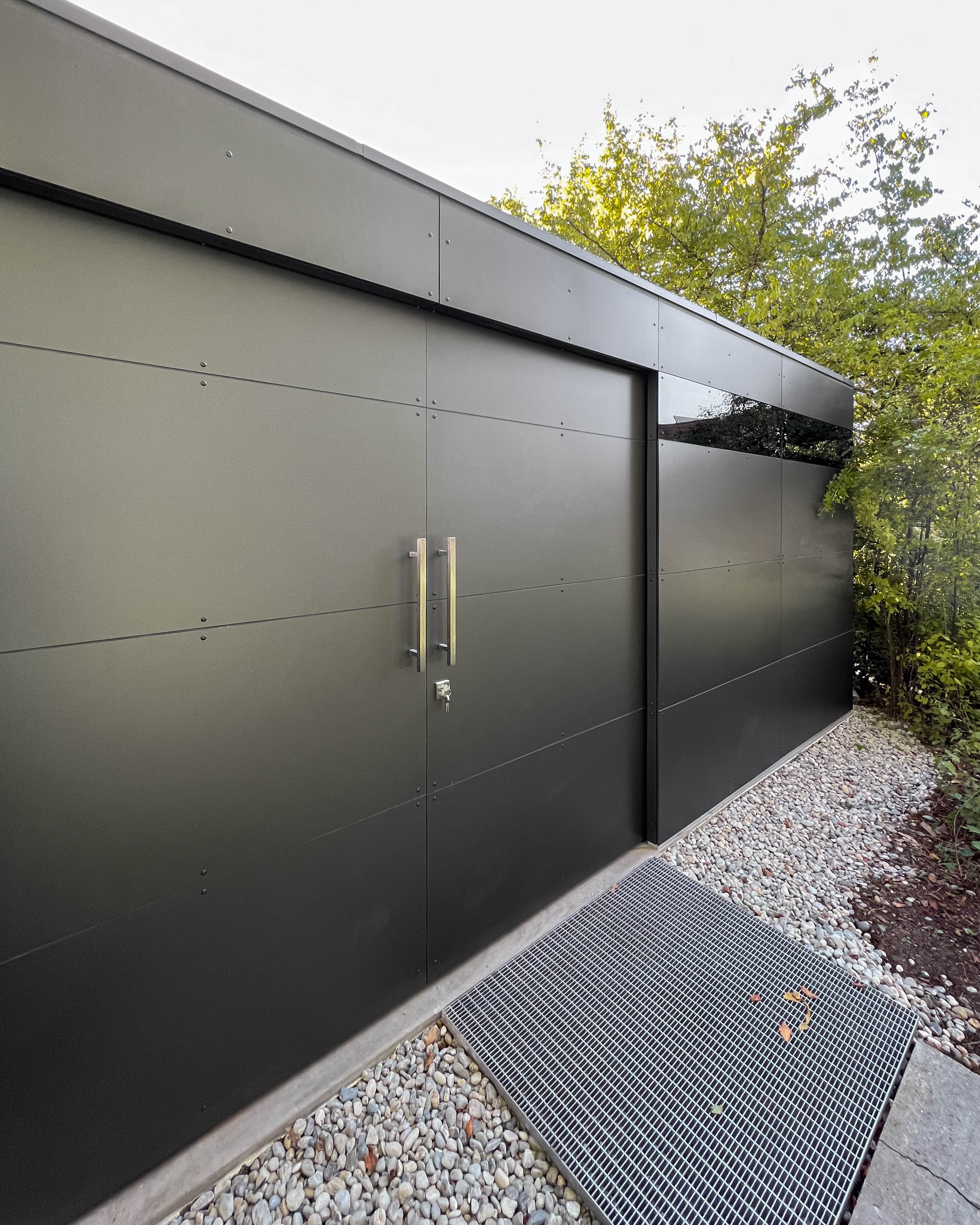 Large garden shed with double sliding doors for extra-large storage space