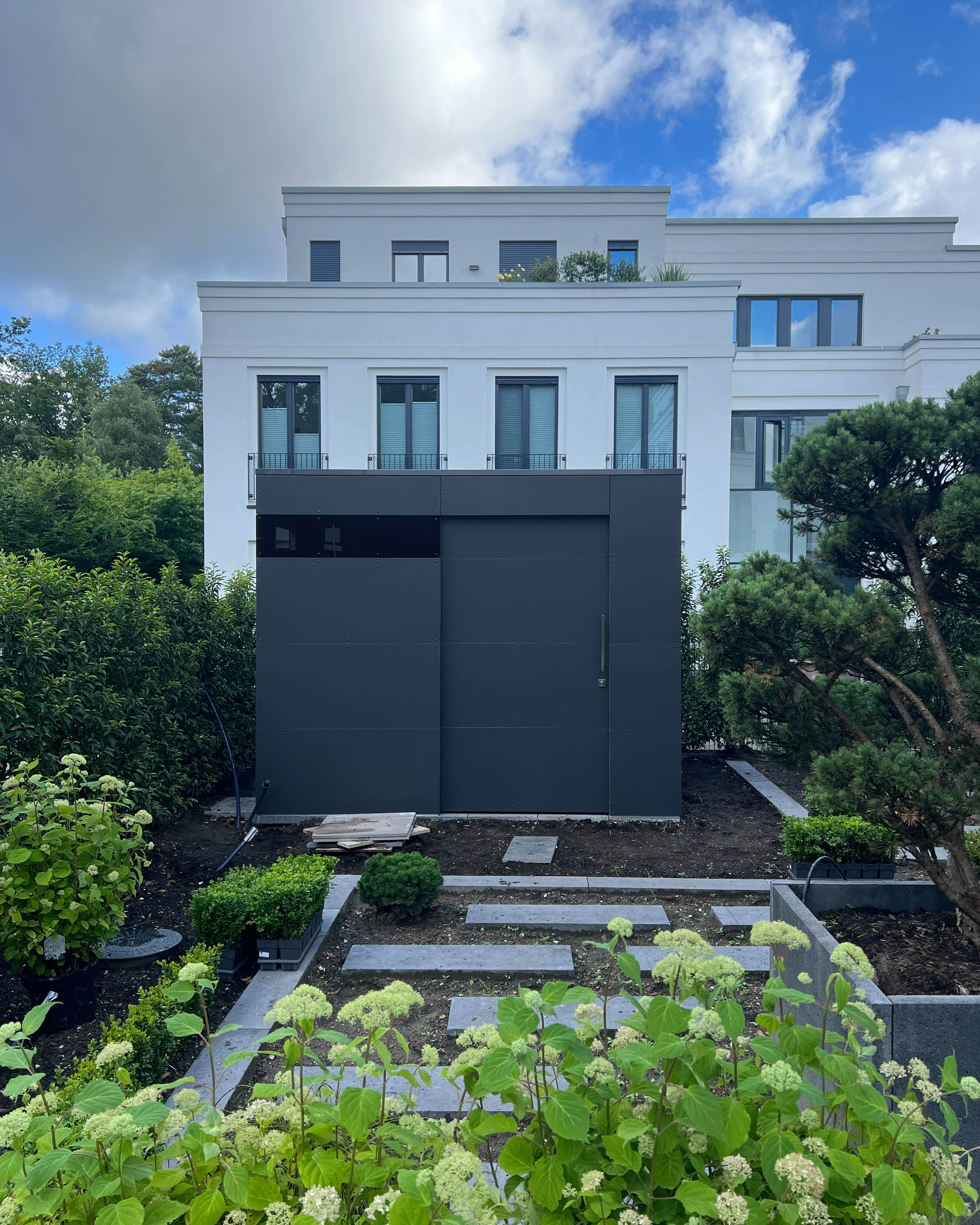 The garden shed in the front garden