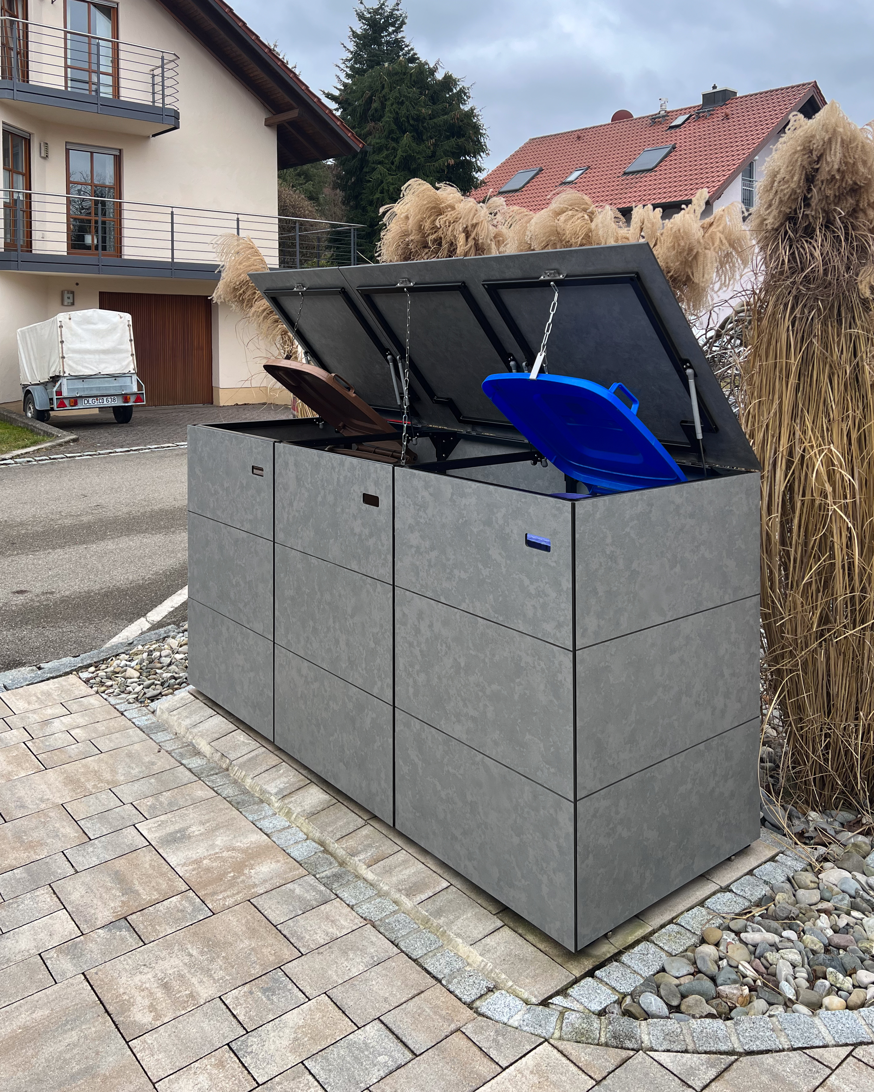 Bins in Tempered Grey