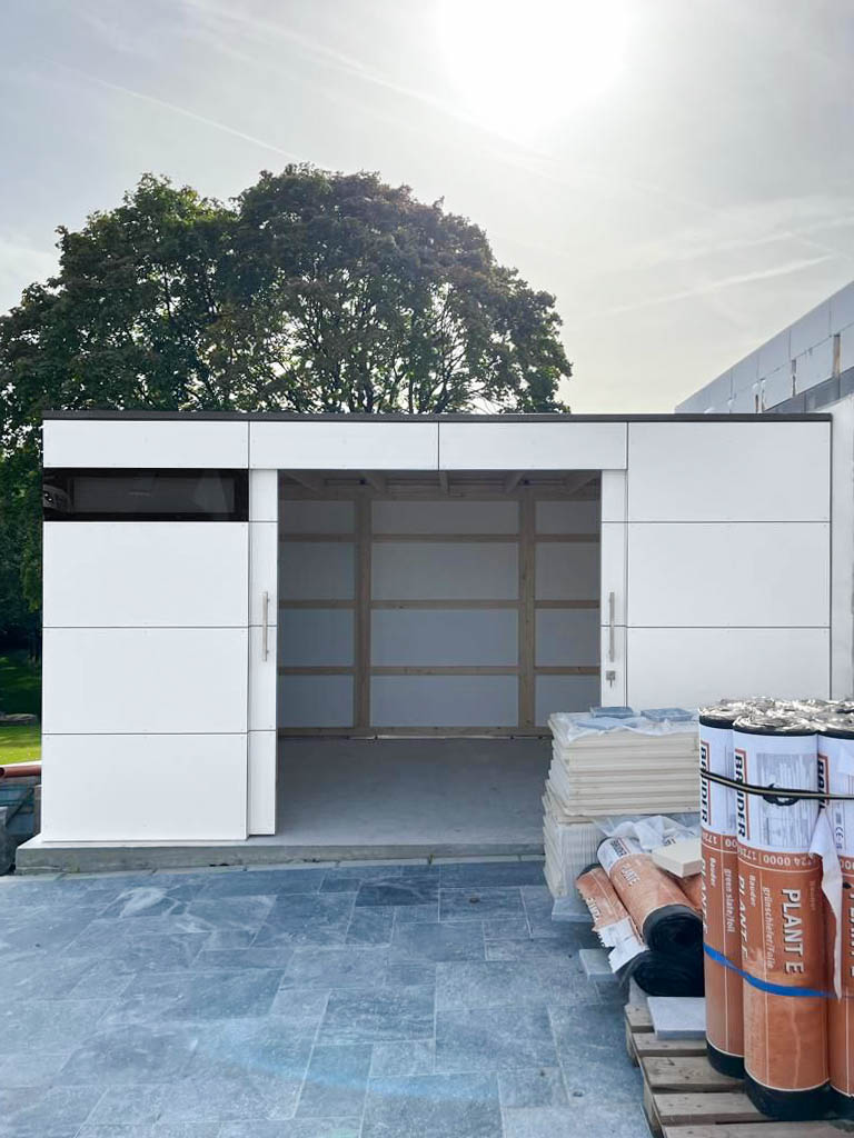 Caseta XXL con doble puerta para cortacéspedes con asiento y similares