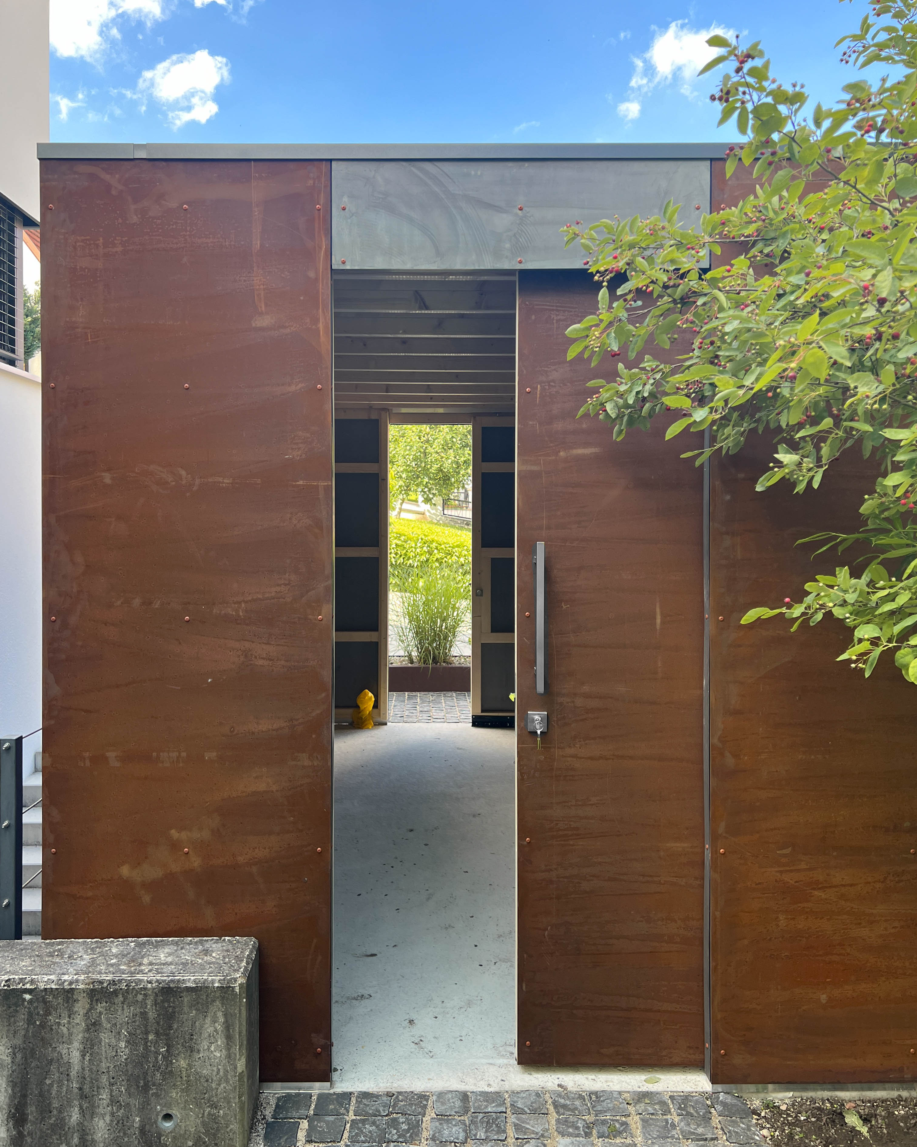 Caseta de jardín de acero cortén