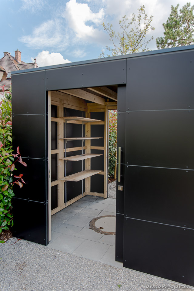 L'abri de jardin Cube en noir