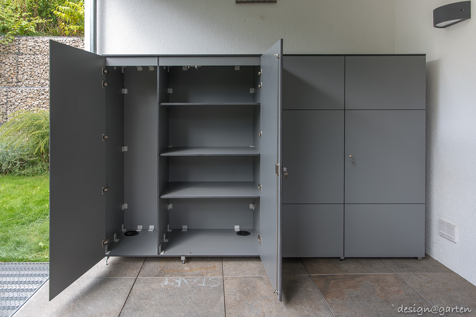 Un rangement sur mesure pour l'extérieur : l'armoire à outils résistante aux intempéries pour la terrasse