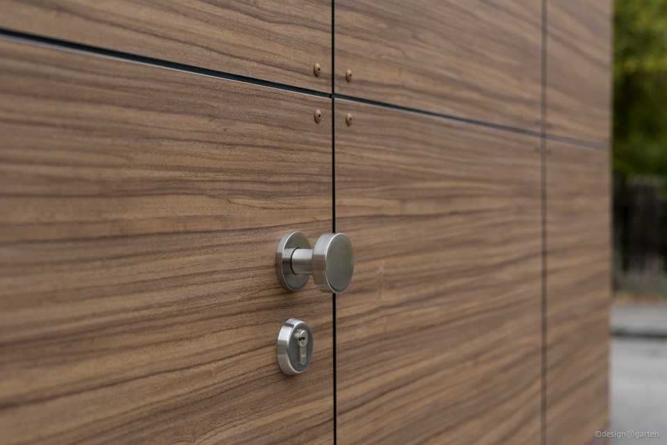 Le garage à vélos moderne en French Walnut