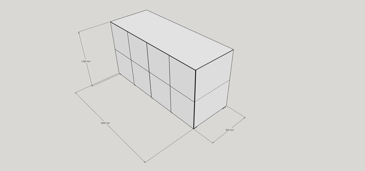 Capacité maximale à Hanovre : une grande armoire de jardin sur mesure et un duo de buffets