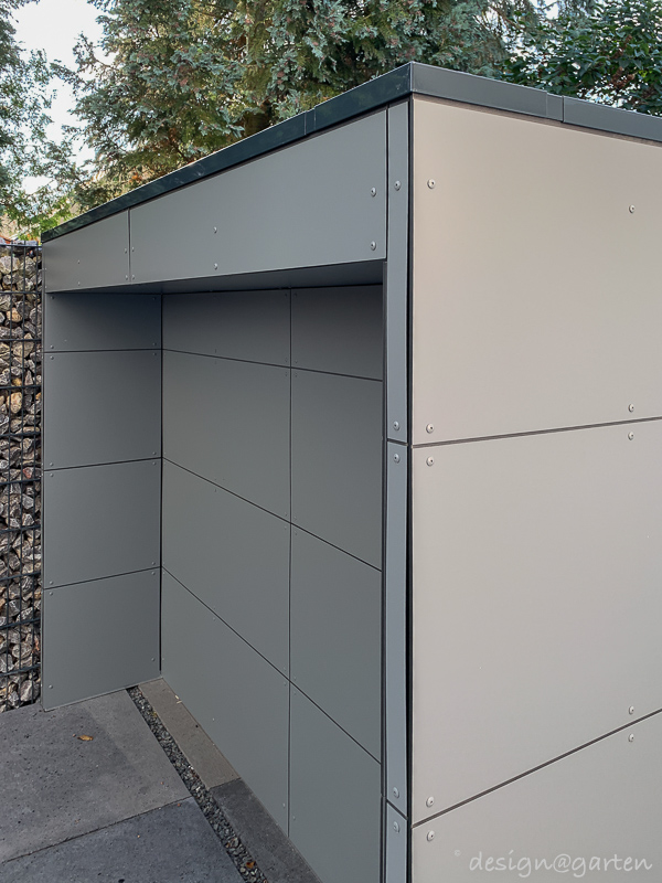 Abri de jardin avec rangement pour le bois : une solution architecturale dans le style Bauhaus