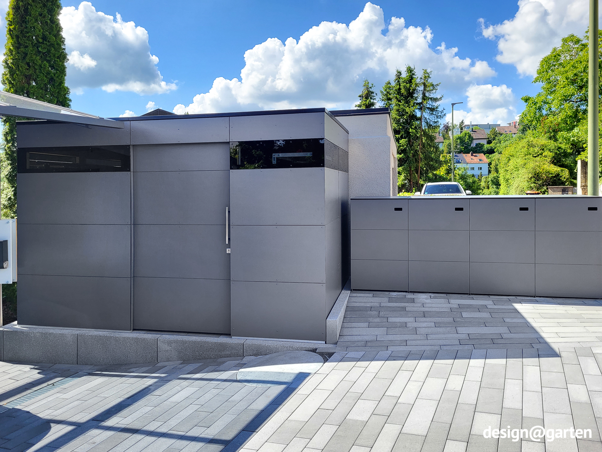 Abri moderne pour 4 poubelles de 240 l