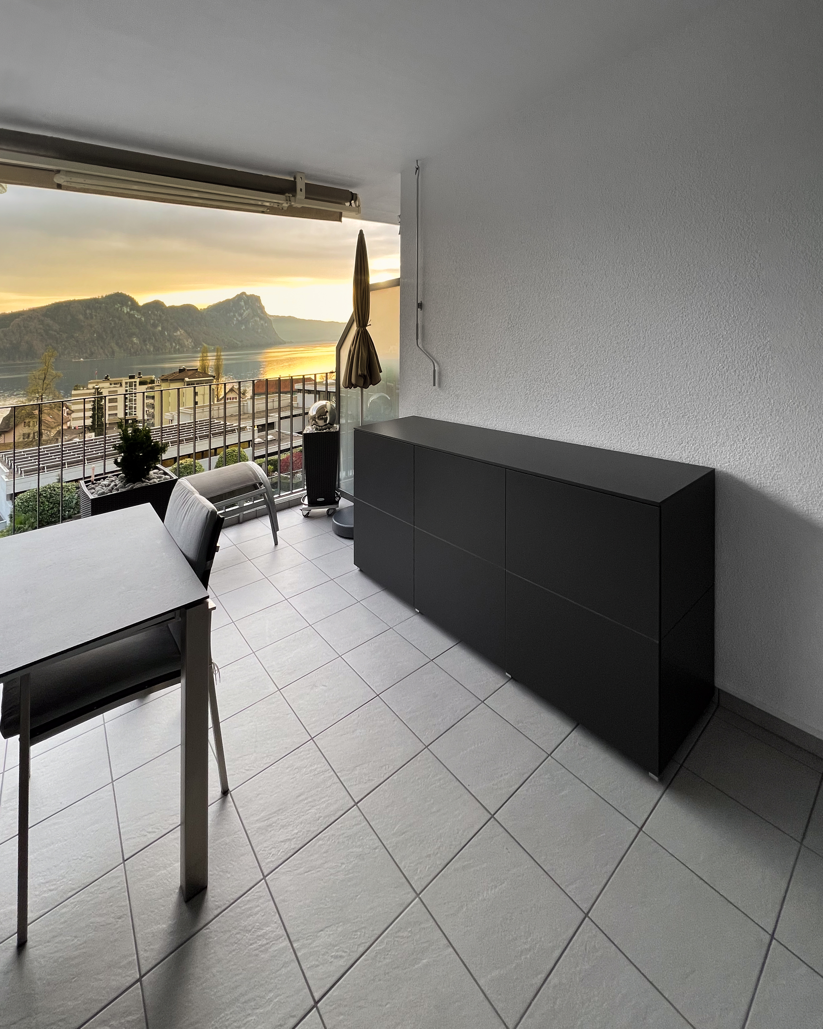 Armoire de terrasse résistante aux intempéries pour coussins, couleur anthracite