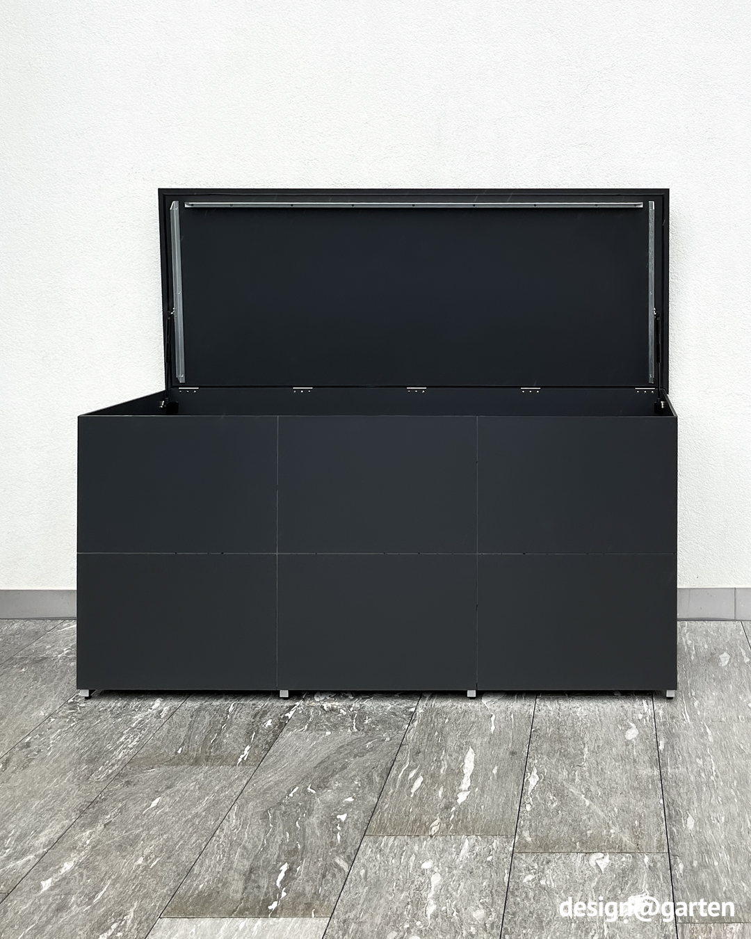 Coffre de jardin avec couvercle rabattable en HPL anthracite