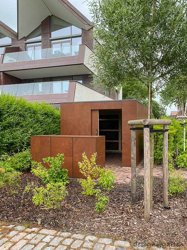 Casetta da giardino di design in stile Corten a Wyk auf Föhr