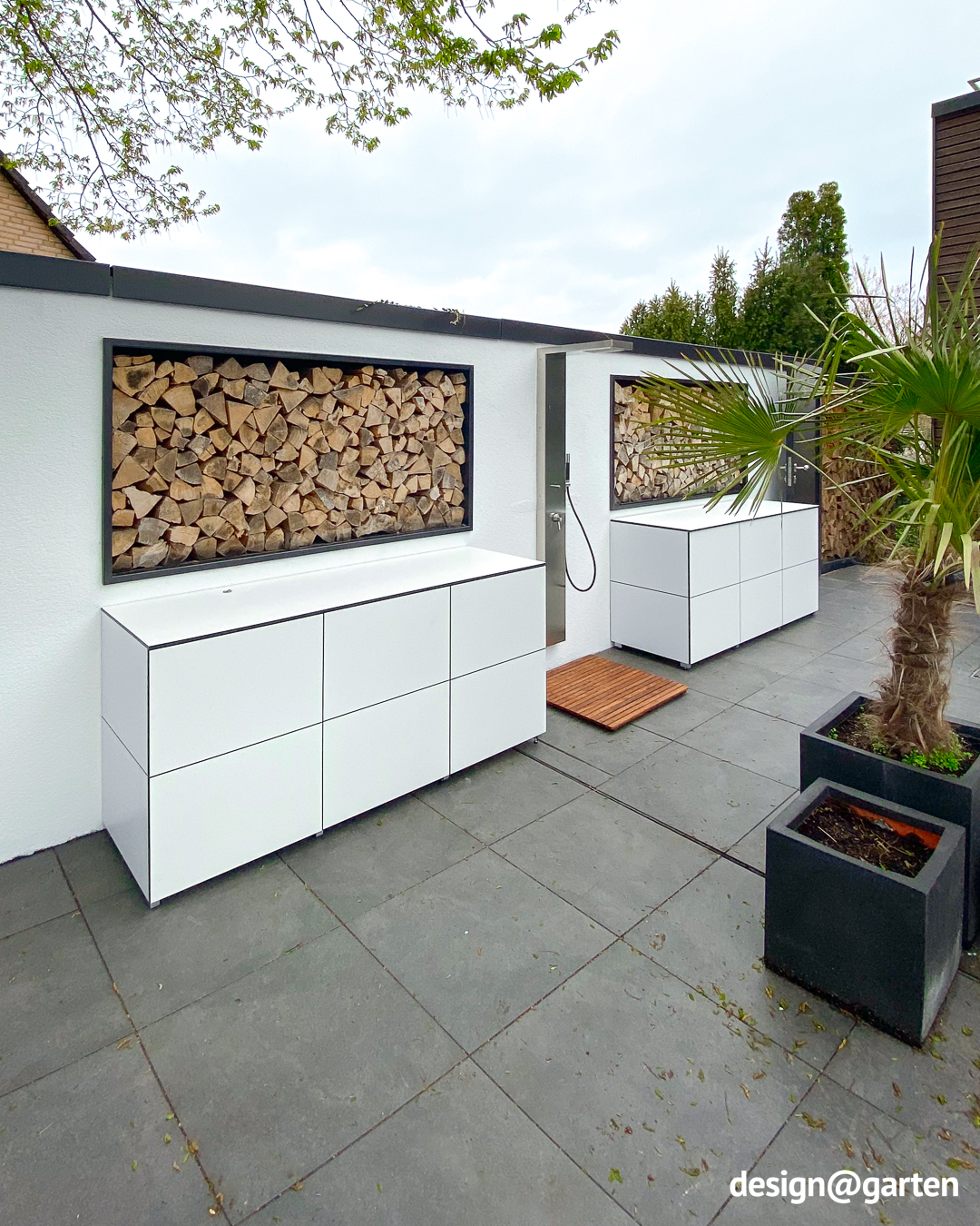 Box da giardino bianco in HPL impermeabile